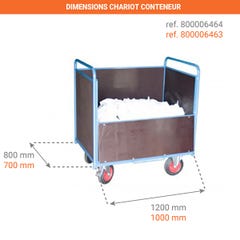 Chariot conteneur ouvert en bois contre plaqué - 500kg / 640 Litres - 800006464 0