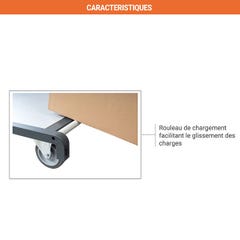 Chariot porte table rectangulaire - charge max 400kg - 800007628 2