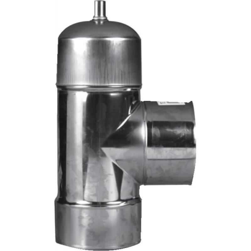 Té de tubage femelle 90° inox D155/161 + purge