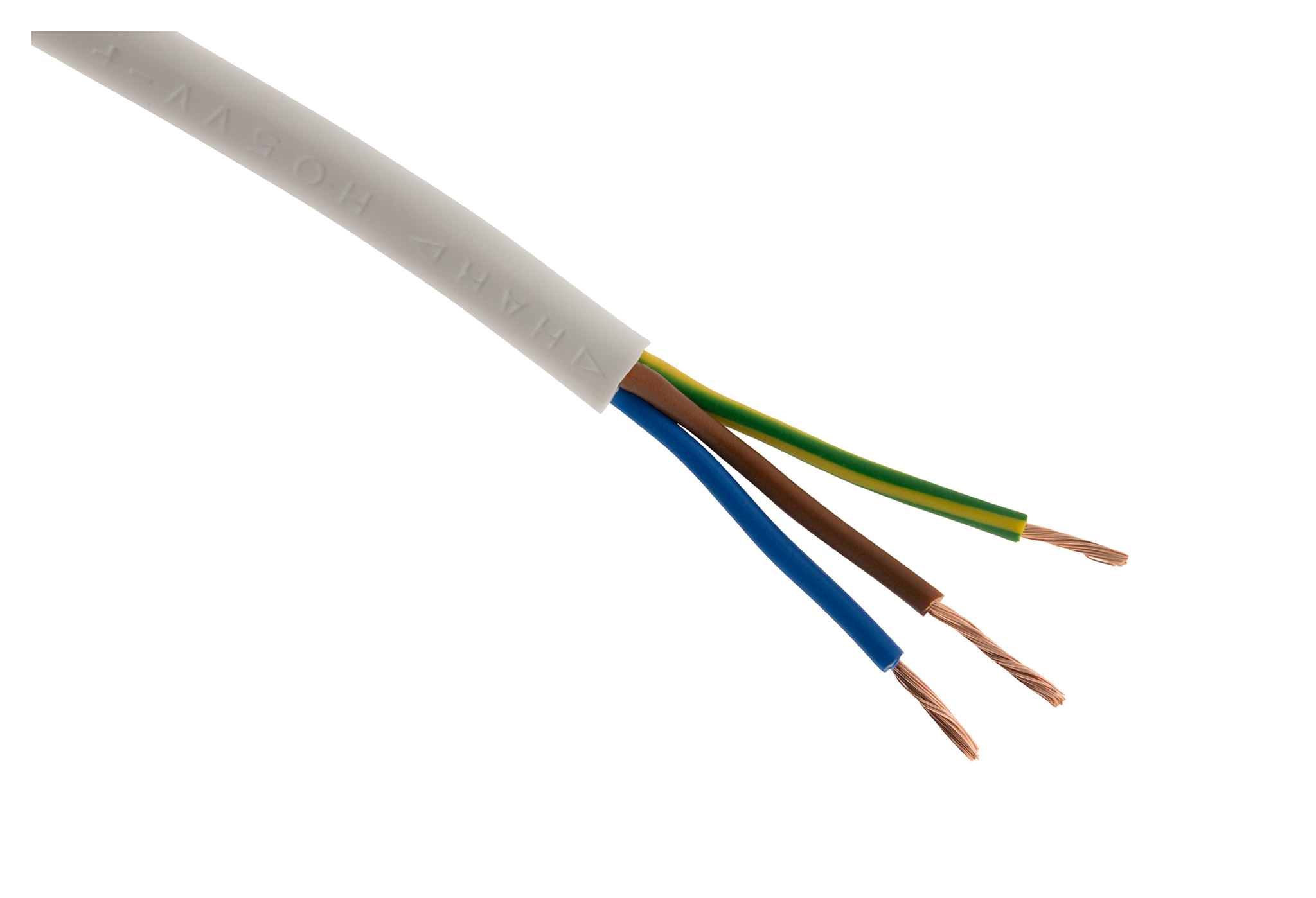 Câble d'alimentation électrique HO5VV-F 3G2,5mm² Blanc - 150m