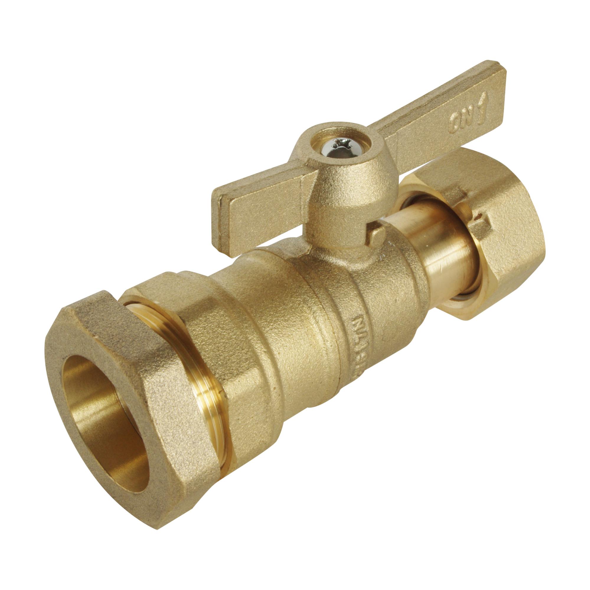 Robinet Compteur Droit - Entrée Tube Pe D25 / Sortie Ecrou Prisonnier 20/27