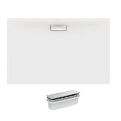 IDEAL STANDARD Receveur 140 X 90 Ultra Flat New acrylique rectangle blanc bonde incluse 0