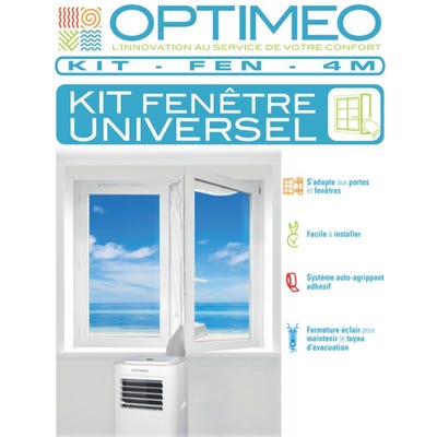 Kit Fenêtre Universel Longueur 4m Calfeutrage Porte Et Fenêtre Pour Climatiseur Mobile Kit-fen-4m Optimeo
