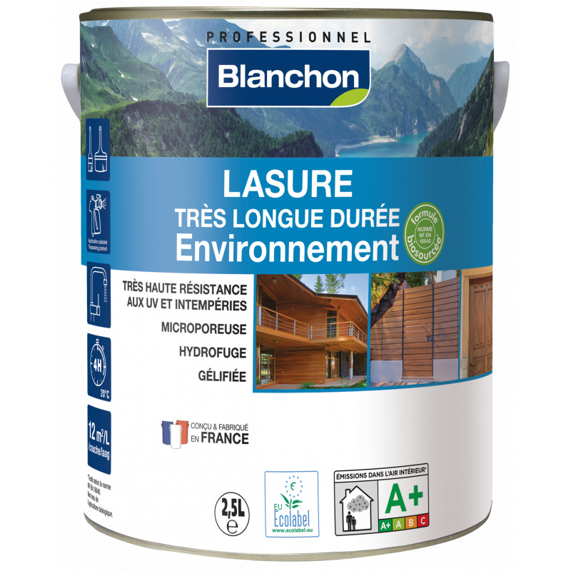 Lasure 2.5L Incolore très longue durée environnement - Blanchon