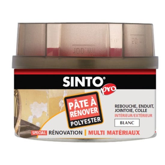 Mastic de rénovation SINTO bi-composant: rebouche et colle tous les matériaux blanc SINTO 0
