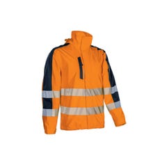 Veste de pluie softshell Hotaru orange et marine - Coverguard - Taille XL