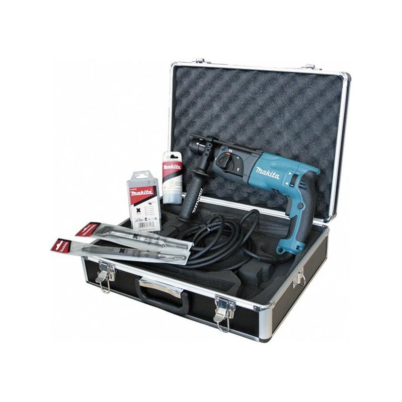 Perforateur burineur SDS-Plus 780W 2.4J livré en coffret alu + kit d'accessoires MAKITA HR2470TX1