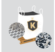 Kit Graviers blanc et noir + dalles stabilisatrices = 1 Big Bag gravier blanc et noir 12/16mm 1,5T [environ 20m2] + 20m2 de dalles