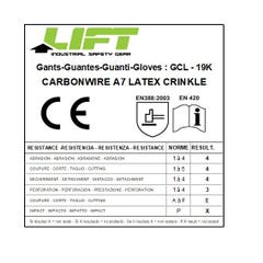 Gants de protection anti coupure LIFT SAFETY CARBONWIRE A7 LATEX CRINKLE XL 2