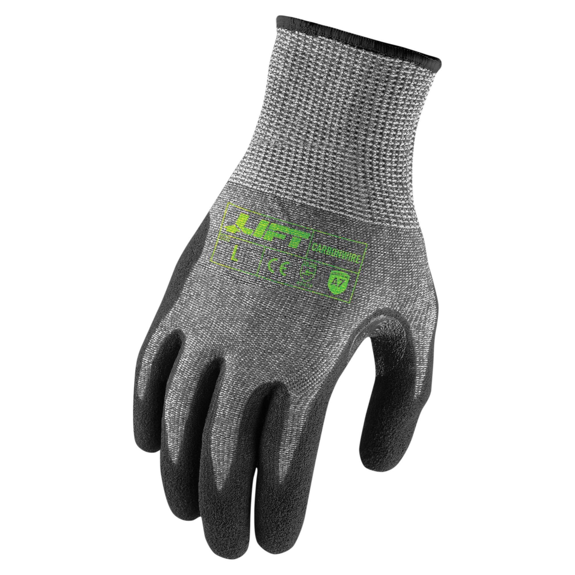 Gants de protection anti coupure LIFT SAFETY CARBONWIRE A7 NITRILE MICROFOAM L