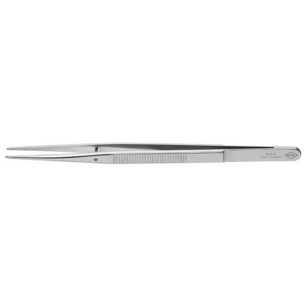 Brucelles de précision, avec guide, Pointes : droit, pointu, étroit, Surfaces de préhension denture fine, Surface antireflet mat, poignées cannelées