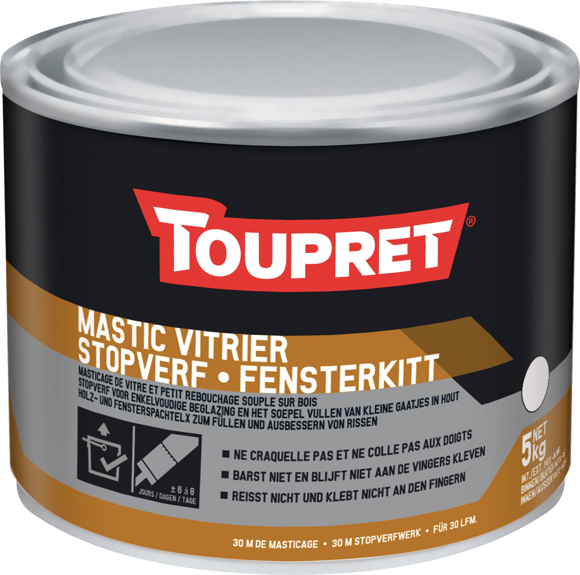Mastic vitrier Toupret - 5 kg