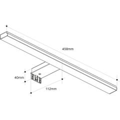 Applique LED pour miroir de salle de bain BLITZ 10 W - 45,8 x 4 x 11,2 cm - noir mat 3