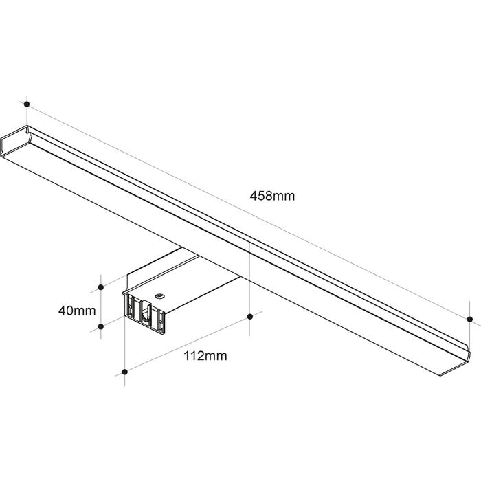 Applique LED pour miroir de salle de bain BLITZ 10 W - 45,8 x 4 x 11,2 cm - noir mat 3