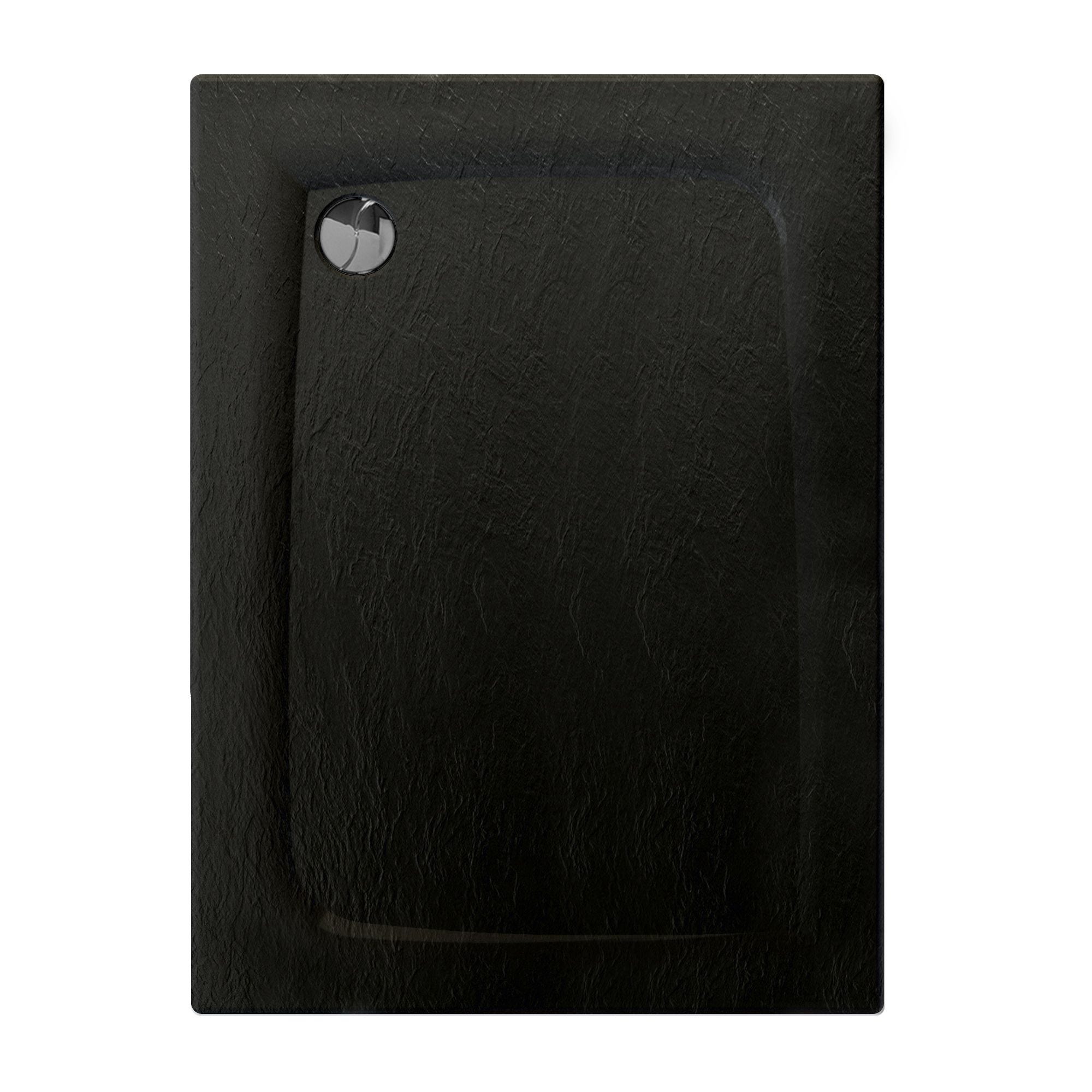 Receveur de douche extra-plat texture effet pierre MOONEO RECTANGLE 120 x 90 cm noir 0
