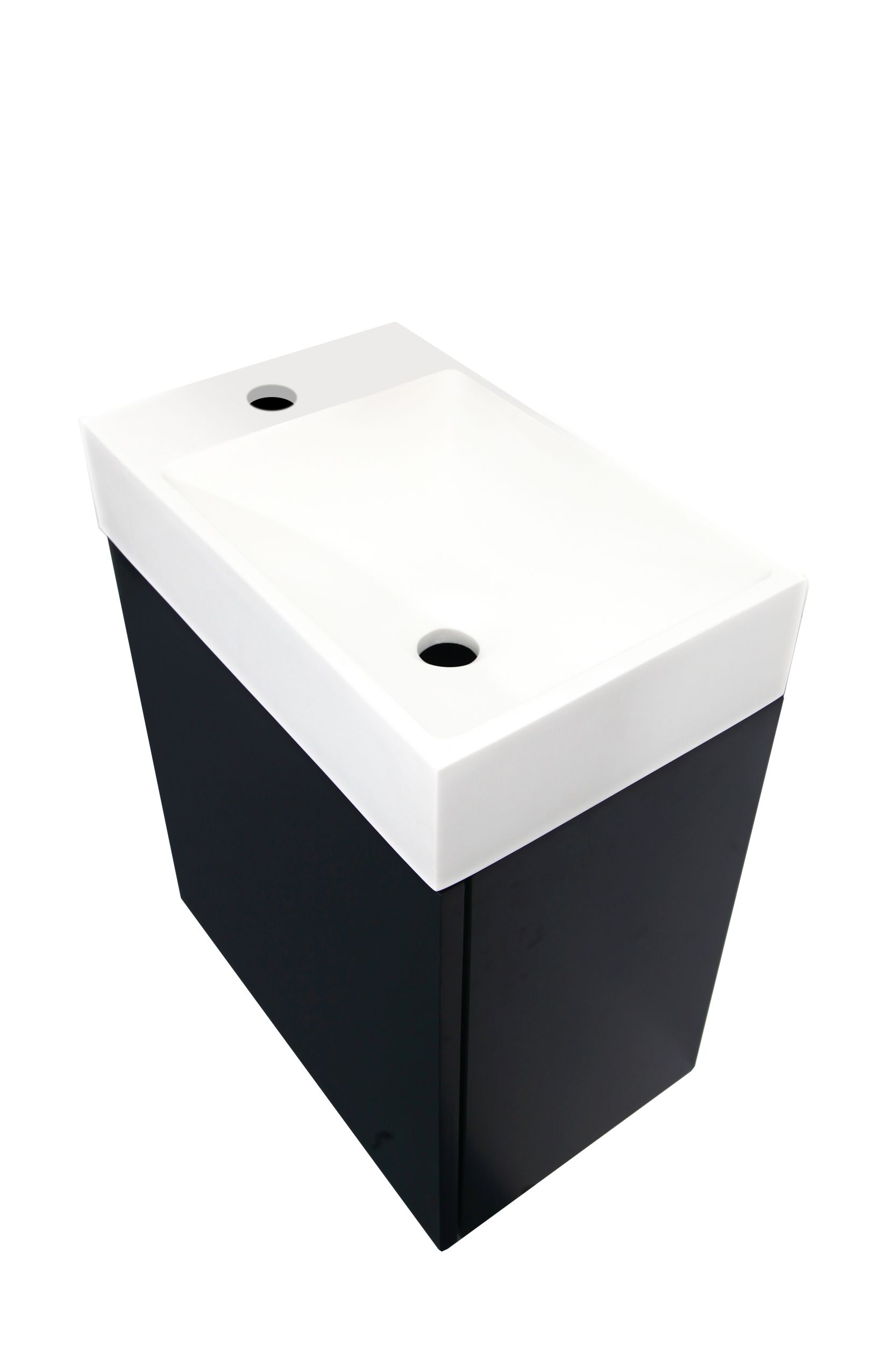 Meuble lave-mains JAVA PACK noir mat + vasque blanche 40,2 x 48,6 x 25,1 cm -