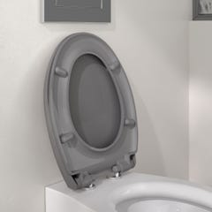 Abattant WC à  fermeture progressive et déclipsable BOREO gris 2