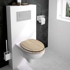 Abattant WC en bois compressé décor chêne clair 4 faces NATURO 1
