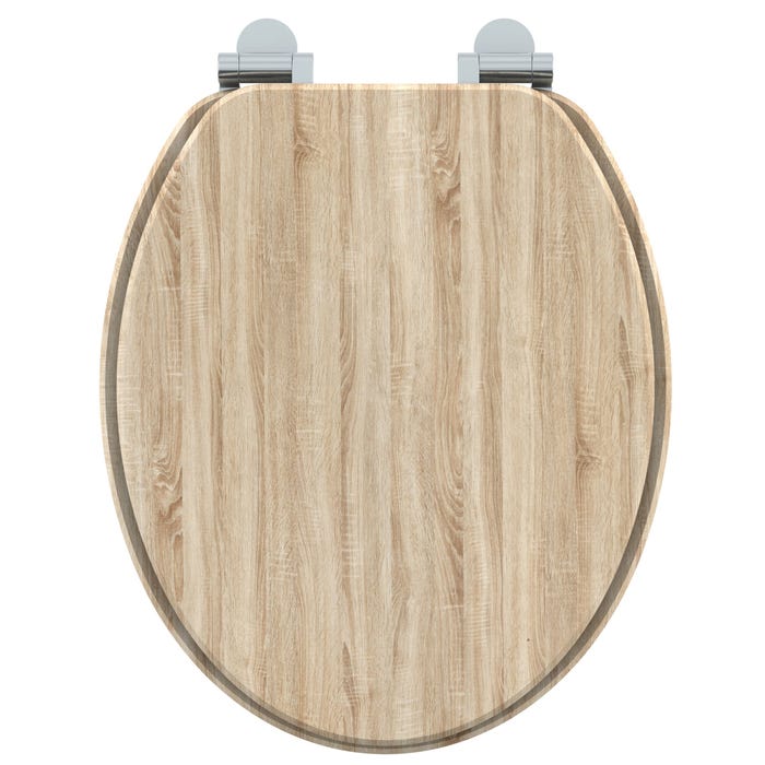 Abattant WC en bois compressé décor chêne clair 4 faces NATURO 4