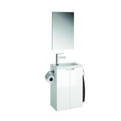 Meuble lave-mains Closy pack avec miroir blanc brillant L 40 x H 60 x P 25,2 cm - Allibert 0