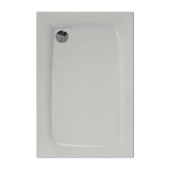 Receveur de douche extra-plat texture effet pierre MOONEO RECTANGLE 120 x 80 cm blanc