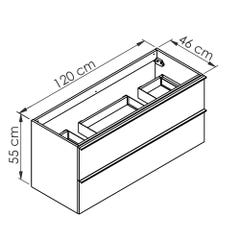 Meuble sous-vasque 120 cm à  suspendre SANTIAGO - 2 tiroirs fermeture progressive - couleur chêne 120 x 55 x 46 cm 2