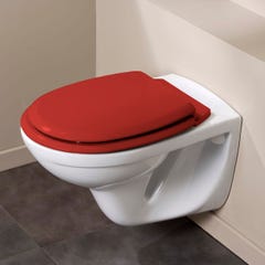Abattant WC en bois compressé déclipsable ATLAS rouge 2