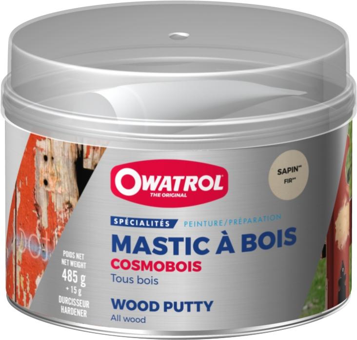 Mastic à bois intérieur et extérieur Owatrol COSMOBOIS Chêne clair (ow44) Boîte de 500 g