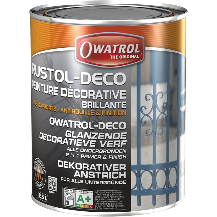 Peinture décorative antirouille Owatrol RUSTOL DECO MICACE DB703 Dark Grey 2.5 litres 0