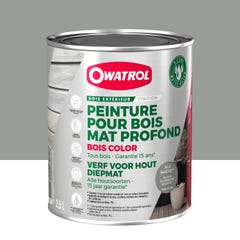 Peinture pour bois extérieur opaque - Finition Mate Owatrol BOIS COLOR Alu Nacre RAL 9006 2.5 litres 0