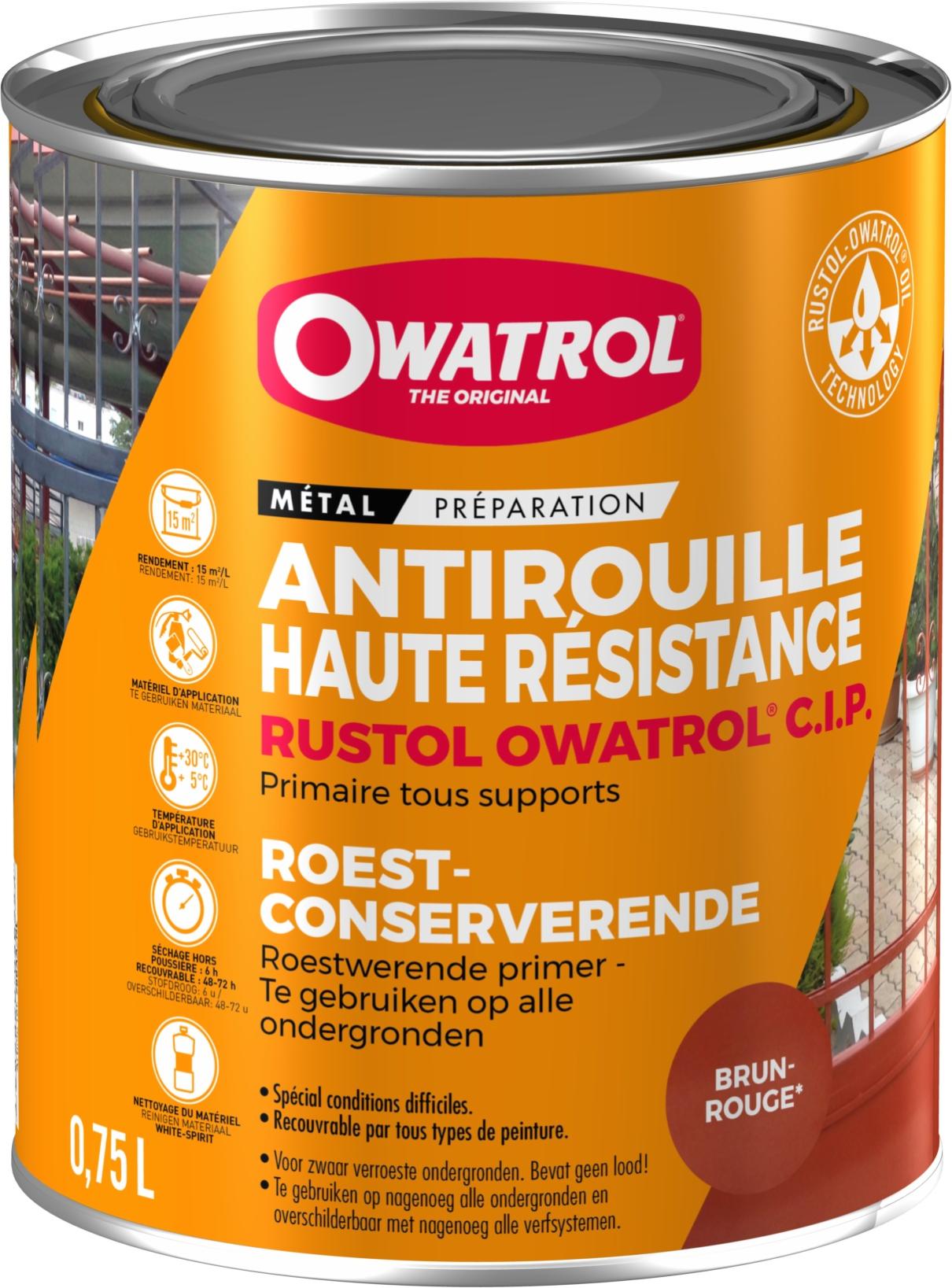 Primaire antirouille haute résistance Owatrol RUSTOL CIP Brun-Rouge (ow8) 20 litres