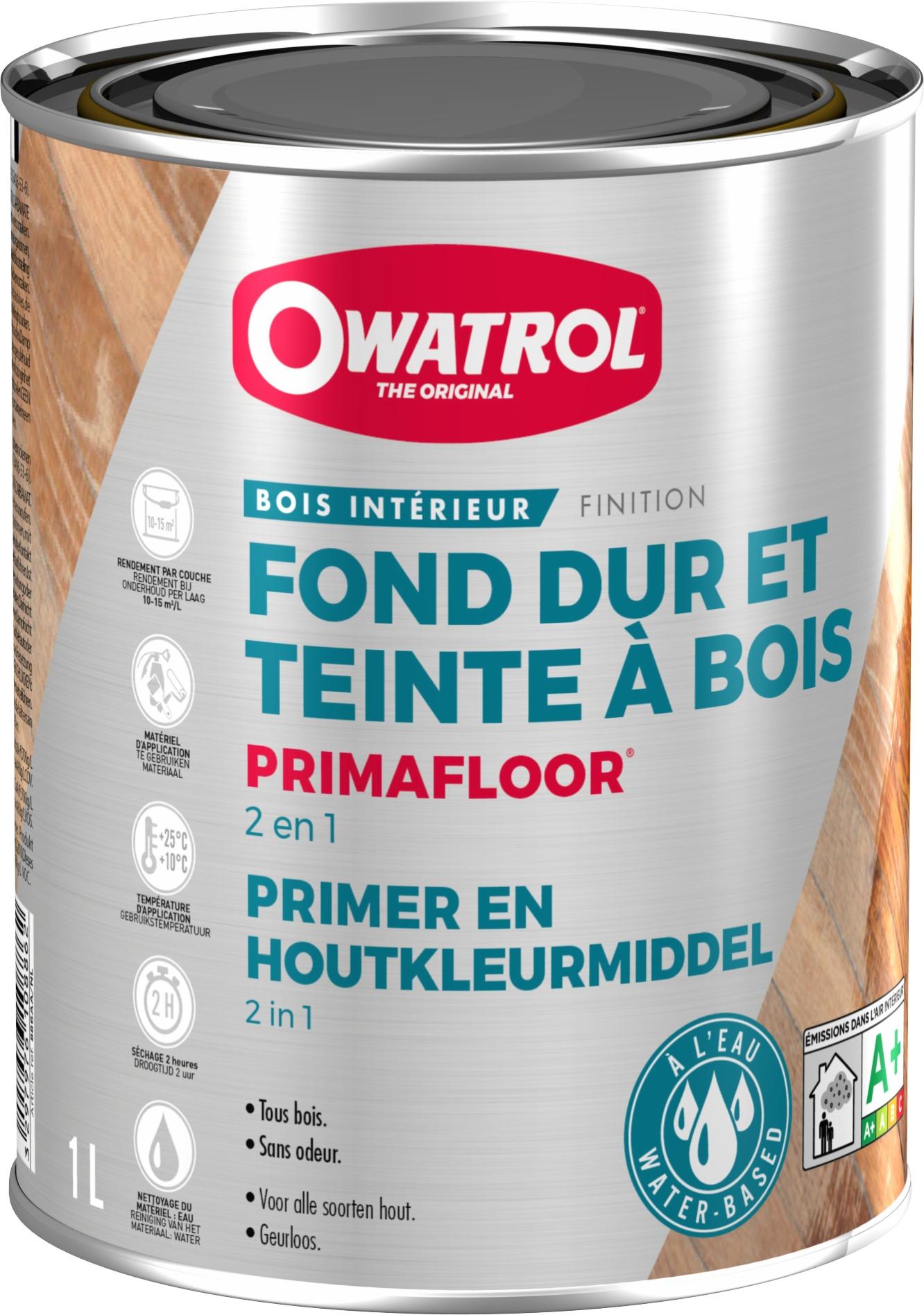 Fond dur + teinte à bois en phase aqueuse Owatrol PRIMAFLOOR Incolore (owp12) 1 litre