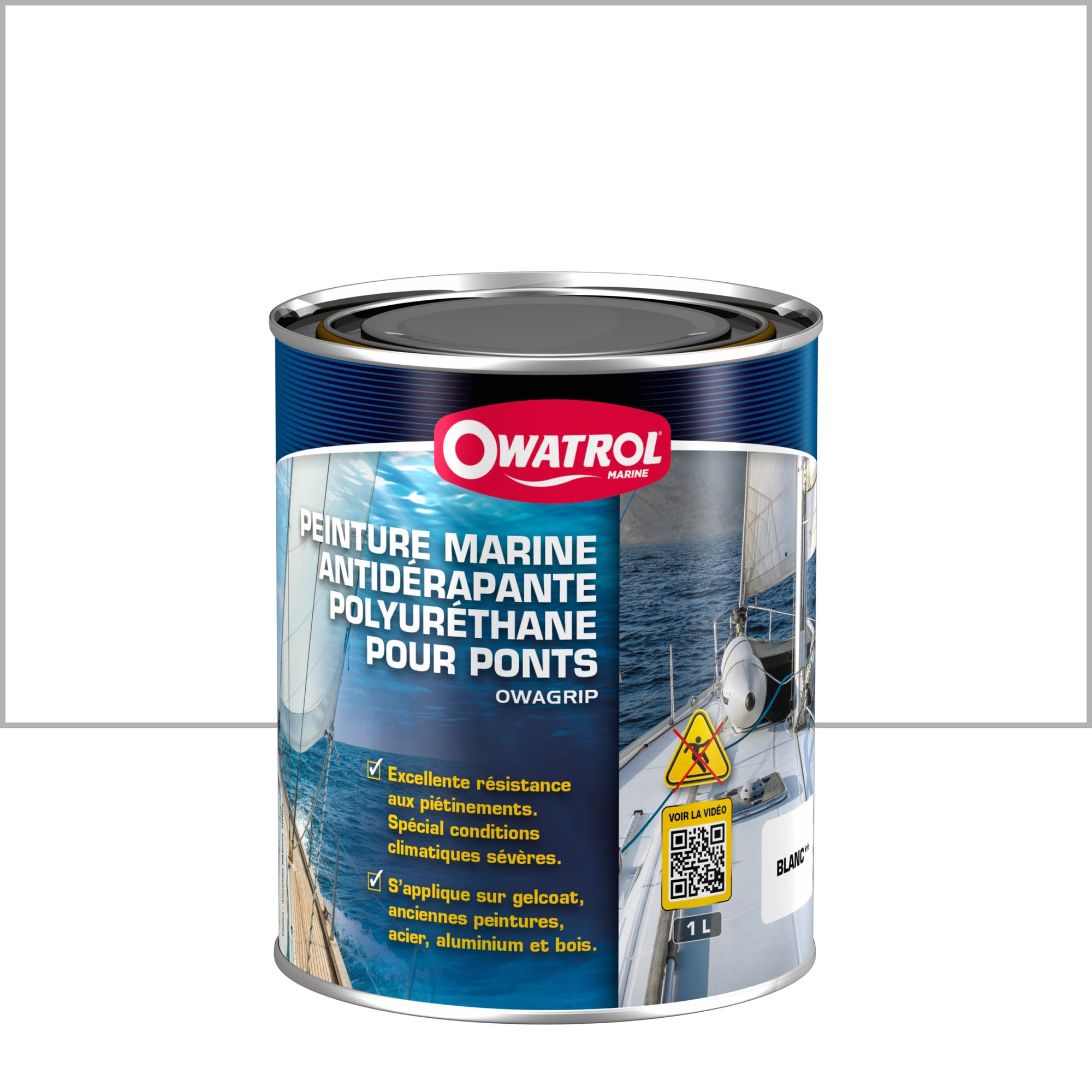 Peinture marine antidérapante polyuréthane pour ponts Owatrol OWAGRIP Blanc (owm6) 1 litre 0