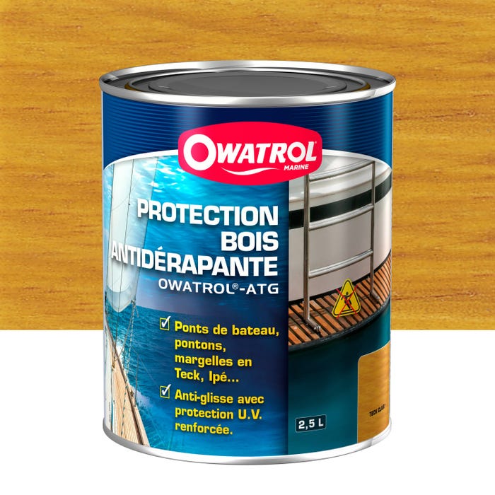 Protection bois antidérapante Owatrol OWATROL ATG Teck clair (owm1) 2.5 litres 0