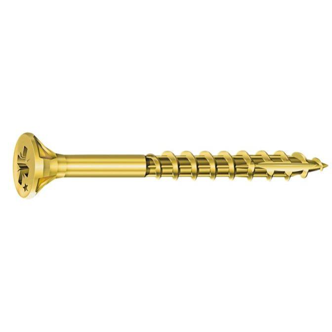 Vis à bois agglomérés Pozidrive acier bichromaté 4,5X80/50 boîte de 200 - ROCKET - 222302