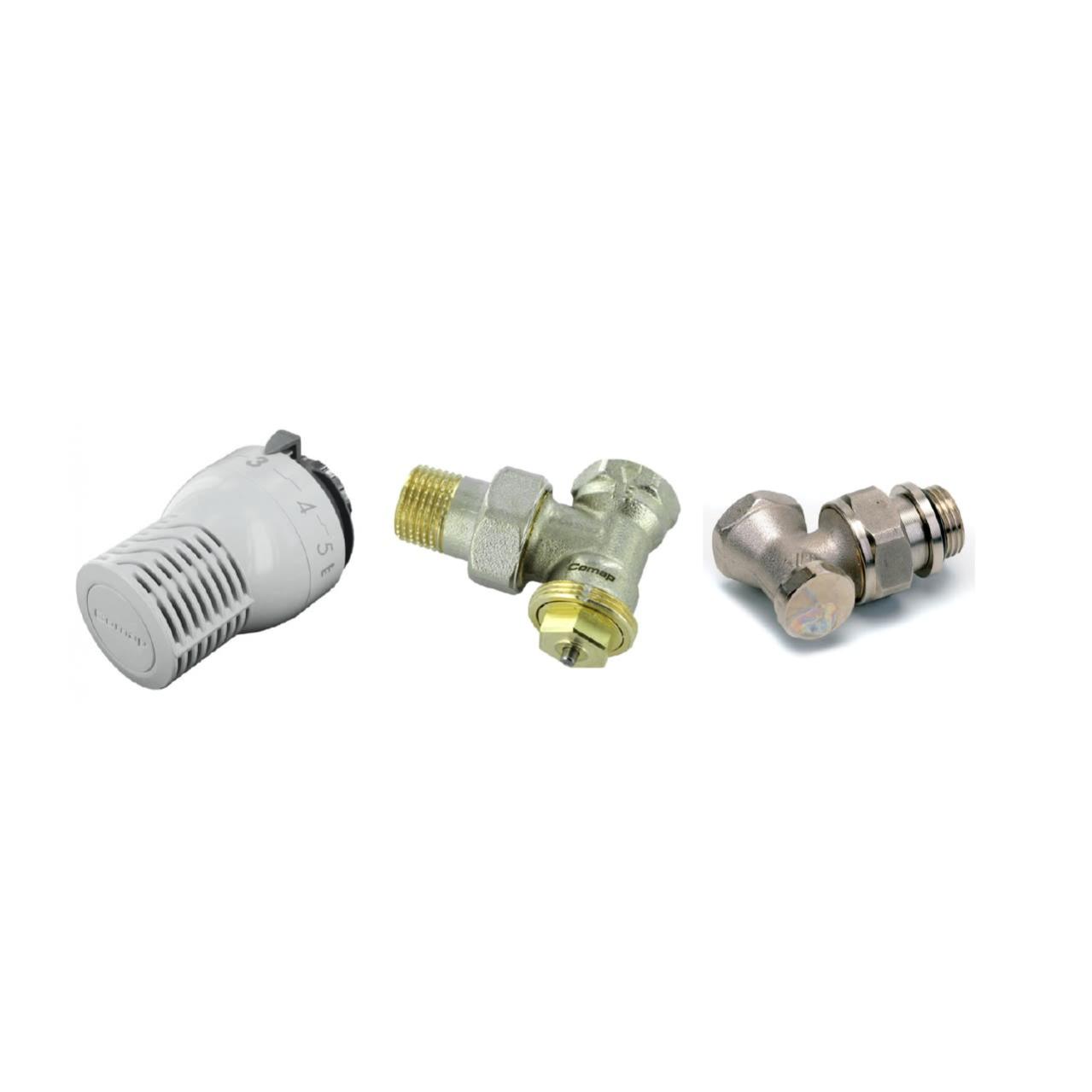 Kit thermostatique équerre SENSITY à Kv réglable avec raccord 1/2'' - COMAP - RK8584241