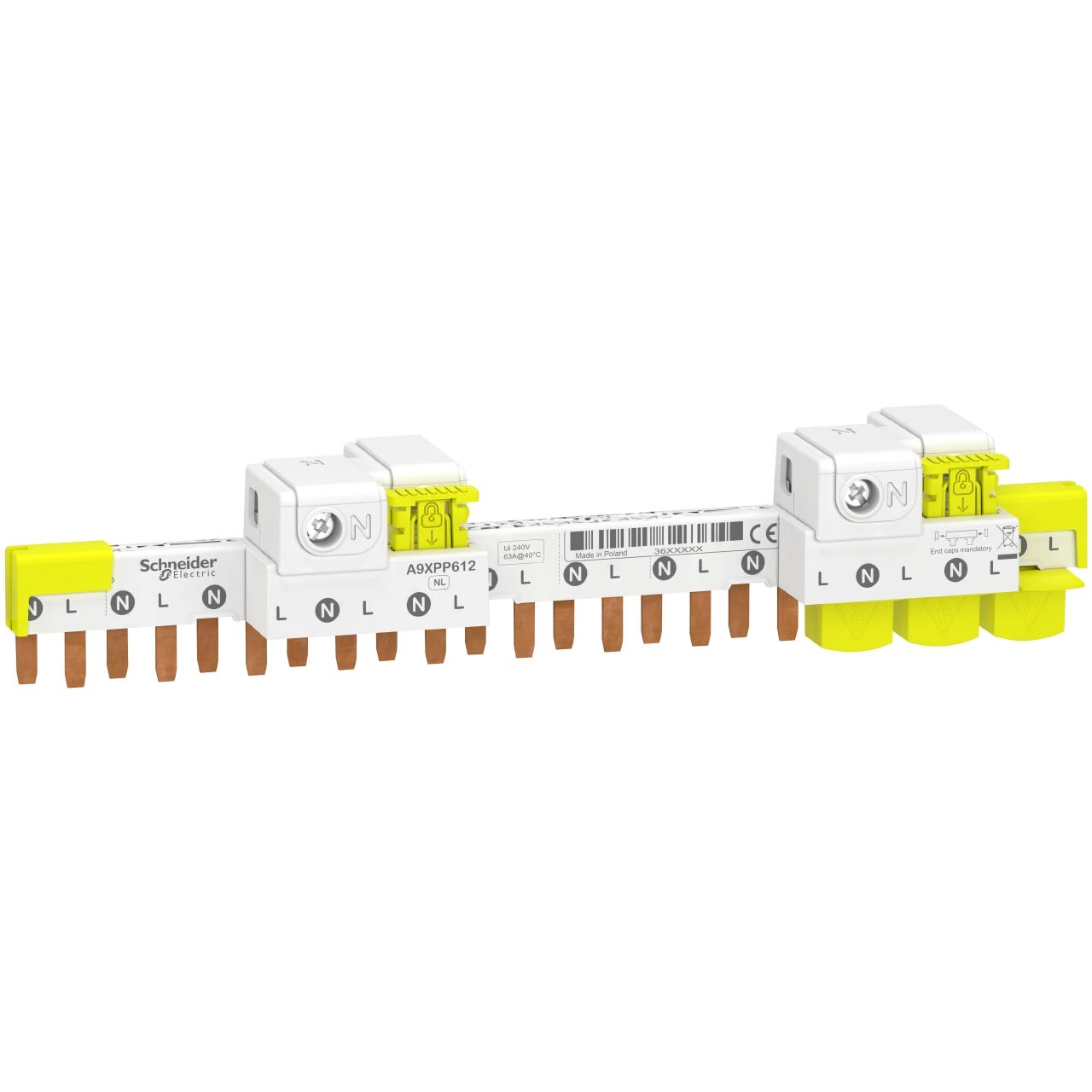 peigne - idt40 - 1p+n - 12 modules - avec connecteur - schneider electric a9xpp612 0