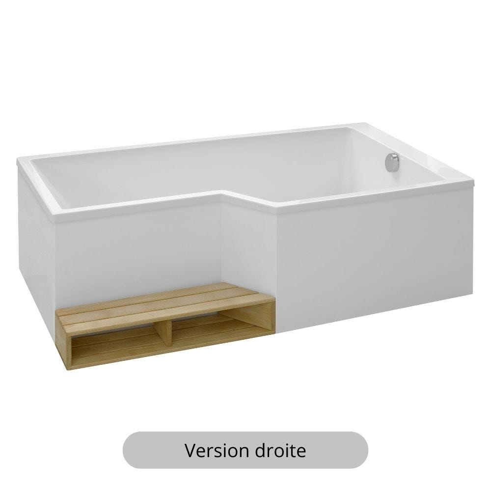 Baignoire bain douche JACOB DELAFON Neo compacte | 160 x 90, version droite 2