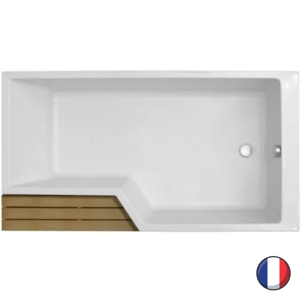 Baignoire bain douche JACOB DELAFON Neo compacte 160 x 90, version droite