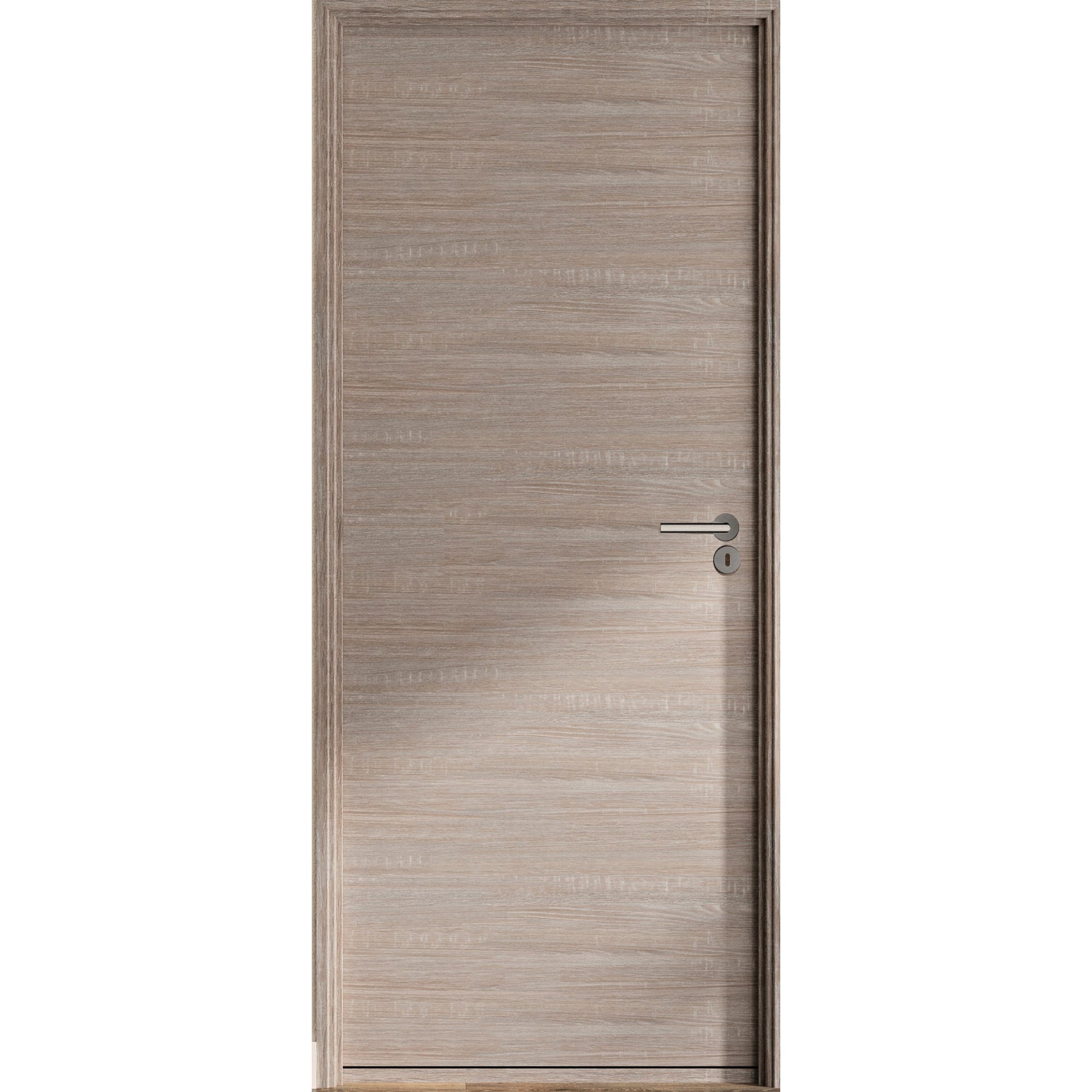Bloc Porte ajustable décor chêne taupe VÉRONE - poussant Gauche/poignée à droite - H 204 x L 83 cm 1