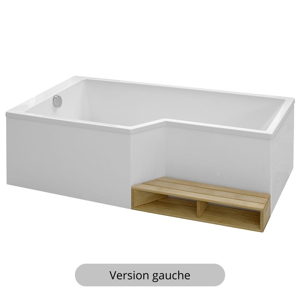 Baignoire bain douche JACOB DELAFON Neo compacte | 150 x 80, version gauche 2