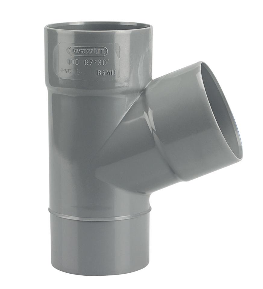 Culotte PVC mâle-femelle 67° Ø100 - WAVIN - 3026013