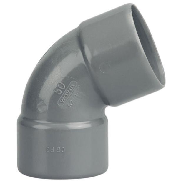 Coude PVC double Femelle 67°30 D50 - WAVIN - 3026059