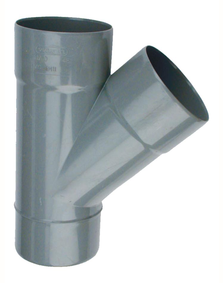 Culotte PVC mâle-femelle 45° Ø75 - WAVIN - 3025807