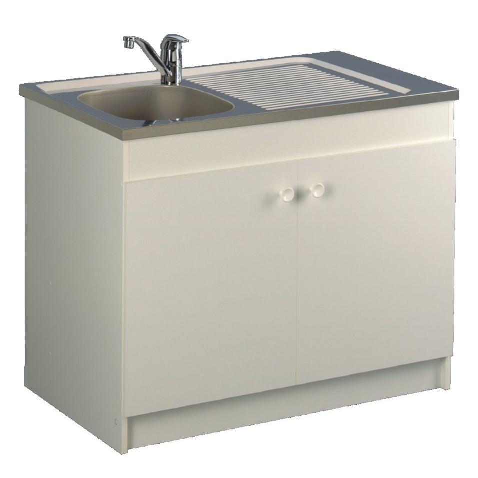 Meuble sous évier LEADER hydrofuge 800x600 2 portes - AQUARINE - 200103