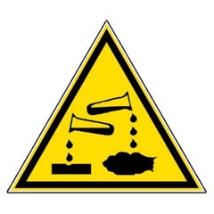 Panneau d'avertissements 100mm danger substances corrosives - NOVAP - 4180052 0