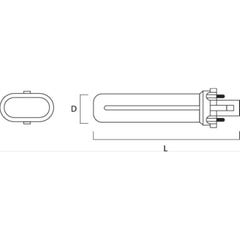 Lampe fluo-compacte LYNX-L 36W 830 2G11 3000K - SYLVANIA - 0025634 2