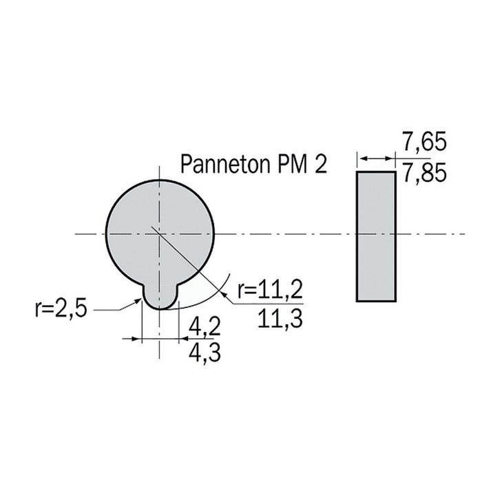 Cylindre à bouton 5G à panneton réduit PM2 B30x30 - HERACLES - C100B10PM2 2