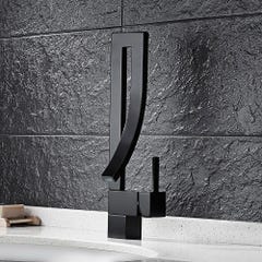Mitigeur lavabo design en laiton Noir 0