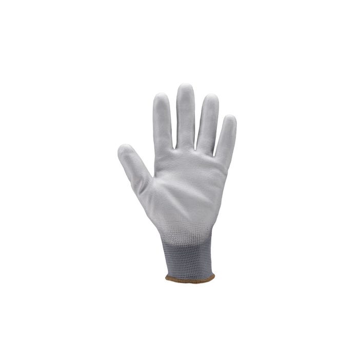 Gants polyester gris, paume end.PU gris - Coverguard - Taille S-7 1